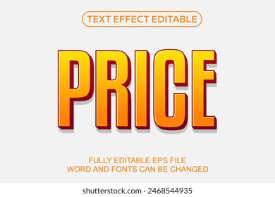 3D TEXT EFFECT PRICE VECTOR EDITABLE