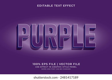 3D text effect Purple editable vector