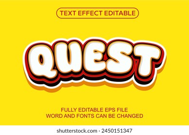 3D TEXT EFFECT QUEST VECTOR EDITABLE