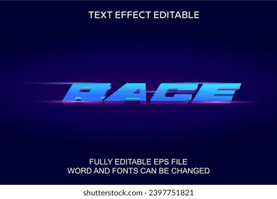 3D TEXT EFFECT RACE VECTOR EDITABLE