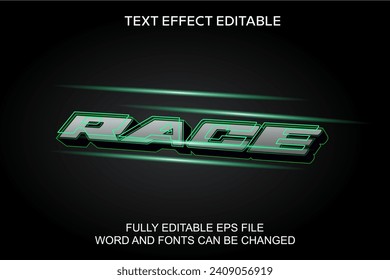 3D TEXT EFFECT RACE VECTOR EDITABLE