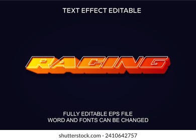 3d text effect racing vector editable