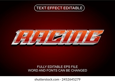 3D TEXT EFFECT RACING VECTOR EDITABLE