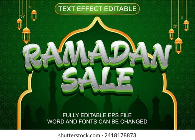 3D-TEXTEFFEKT RAMADAN-VERKAUF VEKTORREEDITBAR