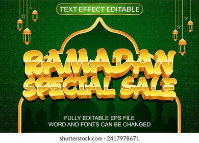 3D TEXT EFFECT RAMADAN SPECIAL SALE VECTOR EDITABLE