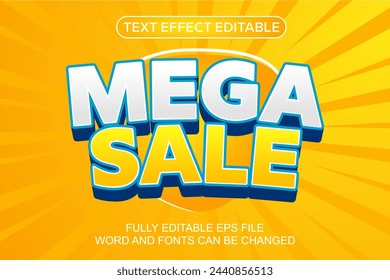 3D text effect sale vector editable