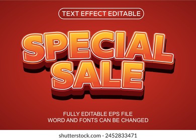 Vector DE VENTA DE EFECTO DE TEXTO 3D EDITABLE