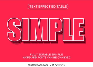 3D TEXT EFFECT SIMPLE VECTOR EDITABLE