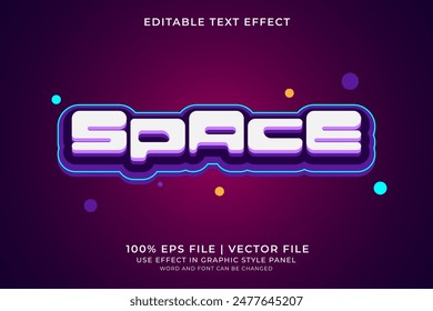 3d text effect Space editable vector