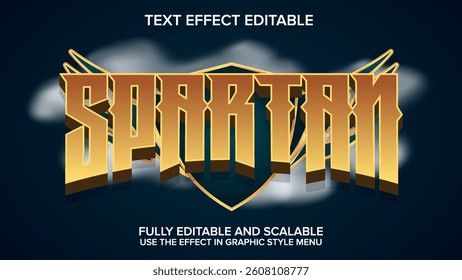 3d text effect spartan vector editable