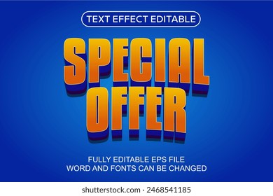 EFECTO DE TEXTO 3D OFERTA ESPECIAL VECTOR EDITABLE