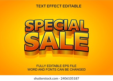 3D TEXT EFFECT SPECIAL SALE VECTOR EDITABLE