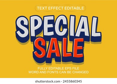 EFECTO DE TEXTO 3D VECTOR DE VENTA ESPECIAL EDITABLE