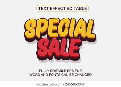 3D TEXT EFFECT SPECIAL SALE VECTOR EDITABLE