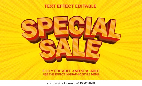 3d text effect special sale vector editable