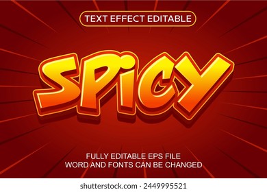 3D TEXT EFFECT SPICY BURGER VECTOR EDITABLE