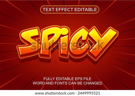3D TEXT EFFECT SPICY BURGER VECTOR EDITABLE