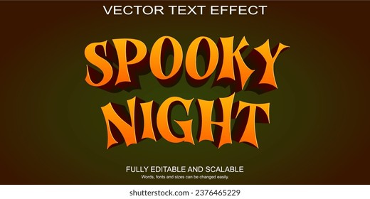 Halloween nocturno espeluznante con efecto de texto 3d