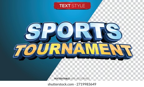 Tema de torneo deportivo de efecto de texto 3D