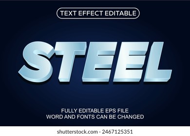 Vector DE ACERO CON EFECTO DE TEXTO 3D EDITABLE