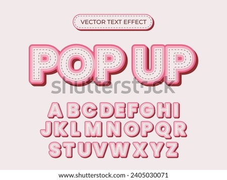 3d text effect with stitching style, editable vector text effect. The word font derives from Bold Monserrat font