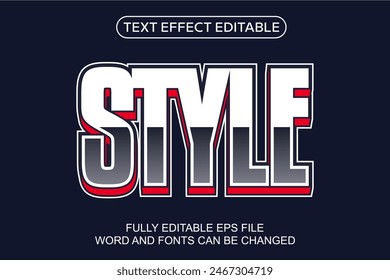 3D TEXT EFFECT STYLE VECTOR EDITABLE