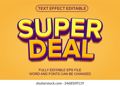 3D TEXT EFFECT SUPER DEAL VECTOR EDITABLE