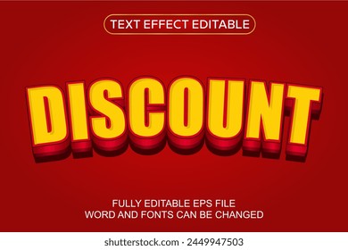 3D TEXT EFFECT SUPER SALE DISCOUNT VECTOR EDITABLE