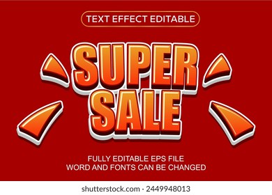 Vector DE DESCUENTO DE SUPERVENTA CON EFECTO DE TEXTO 3D EDITABLE