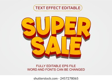 EFECTO DE TEXTO 3D SUPER SALE VECTOR EDITABLE