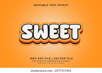 3d text effect Sweet editable vector