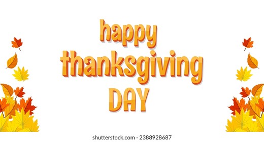 3D text effect thanksgiving  banner poster vector editable