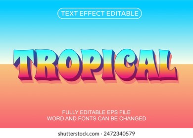 3D TEXT EFFECT TROPICAL VECTOR EDITABLE