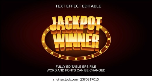 3d text effect vegas jackpot vector editable