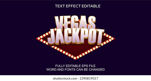 3d efecto de texto vegas jackpot vector editable