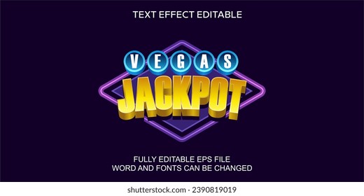 3d text effect vegas jackpot vector editable