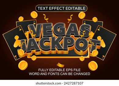 3D TEXT EFFECT VEGAS JACKPOT VECTOR EDITABLE