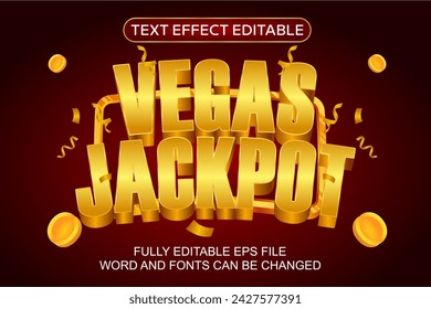 3D TEXT EFFECT VEGAS JACKPOT VECTOR EDITABLE