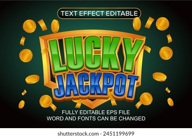 3D TEXT EFFECT VEGAS JACKPOT VECTOR EDITABLE