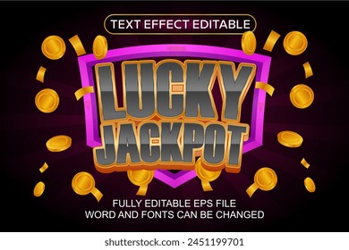 3D TEXT EFFECT VEGAS JACKPOT VECTOR EDITABLE