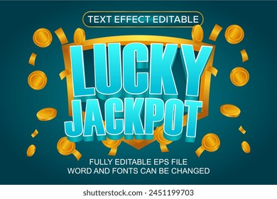 3D TEXT EFFECT VEGAS JACKPOT VECTOR EDITABLE