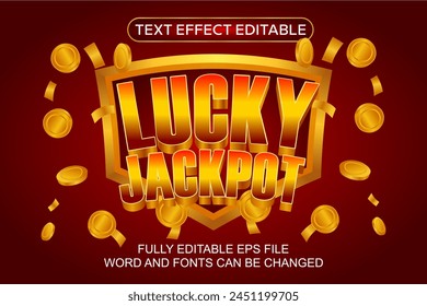 3D TEXT EFFECT VEGAS JACKPOT VECTOR EDITABLE