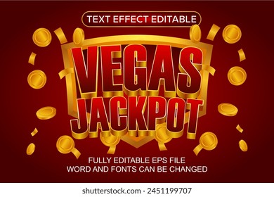 3D TEXT EFFECT VEGAS JACKPOT VECTOR EDITABLE