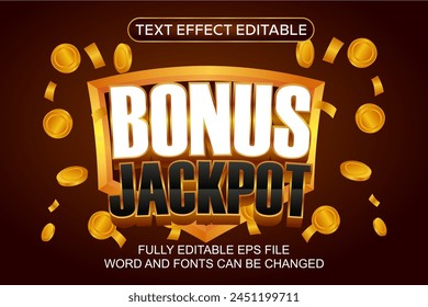 EFECTO DE TEXTO 3D VEGAS JACKPOT VECTOR EDITABLE