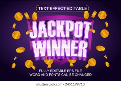 3D TEXT EFFECT VEGAS JACKPOT VECTOR EDITABLE