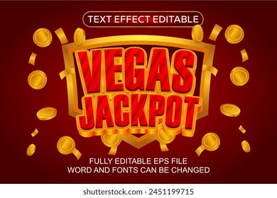 3D TEXT EFFECT VEGAS JACKPOT VECTOR EDITABLE