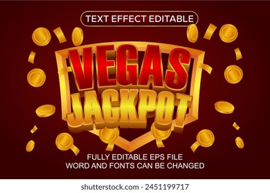 3D TEXT EFFECT VEGAS JACKPOT VECTOR EDITABLE