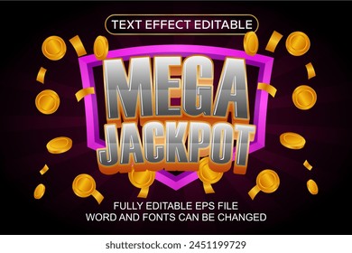 3D TEXT EFFECT VEGAS JACKPOT VECTOR EDITABLE