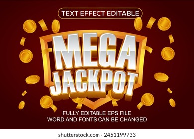 EFECTO DE TEXTO 3D VEGAS JACKPOT VECTOR EDITABLE