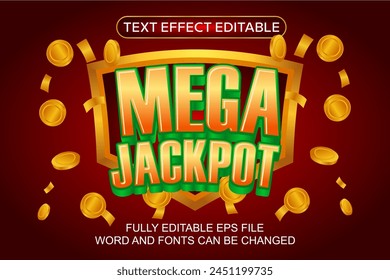 3D TEXT EFFECT VEGAS JACKPOT VECTOR EDITABLE